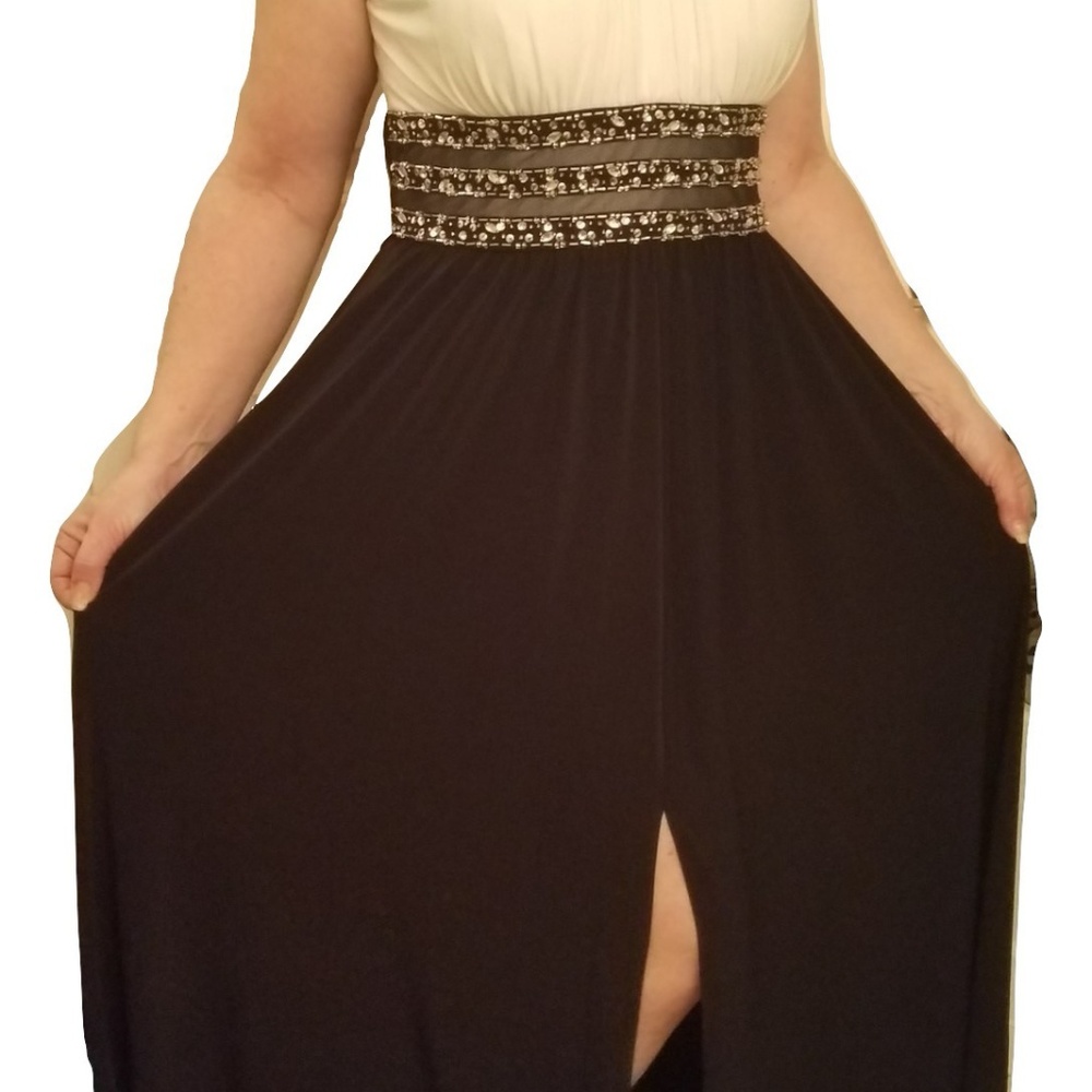 R&M Richards Black and Ivory Formal Dress, 14P